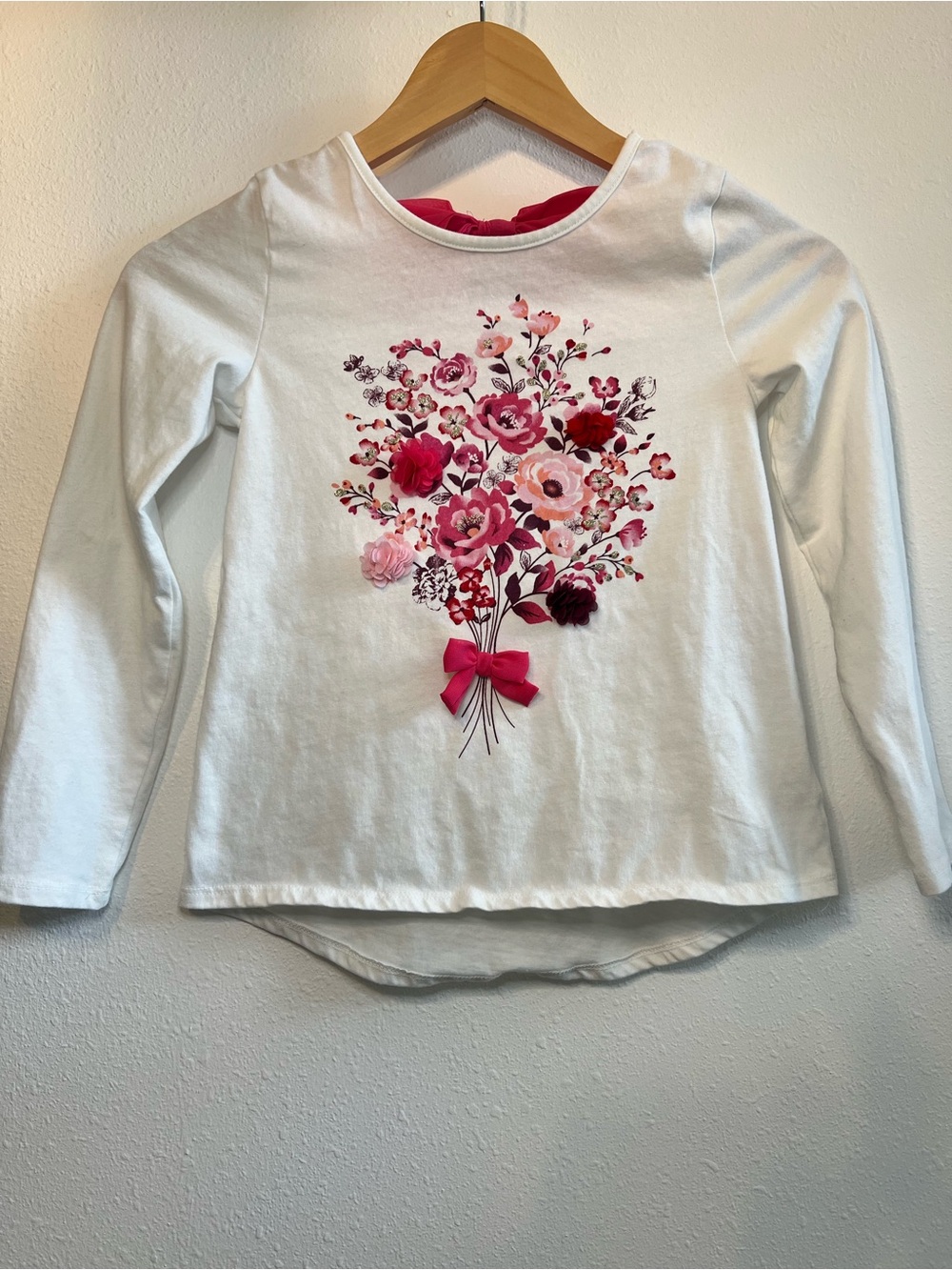 Isaac Mizrahi Loves Crayola Girls White Floral Long Sleeve Top M 7/8